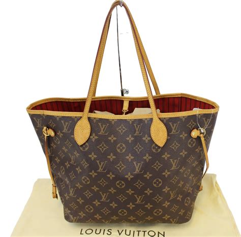 louis vuitton neverfull red handles|Louis Vuitton Neverfull tote.